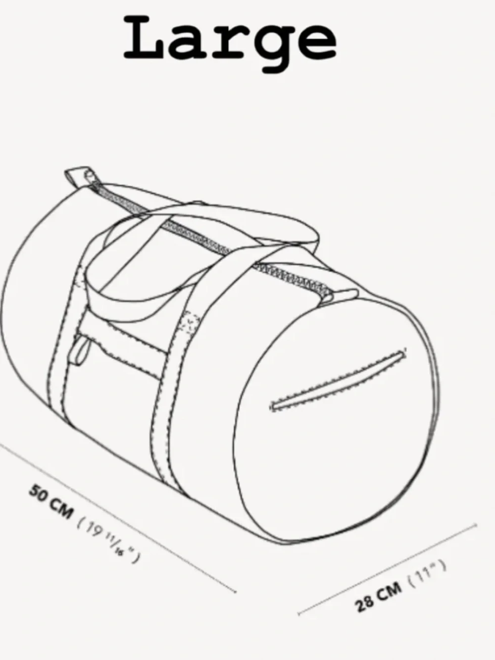 Bourne Star Canvas Duffel Bag in Cream with Red Accents